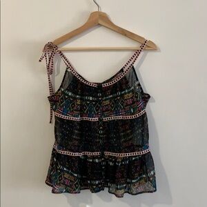 Spaghetti Strap Multicolor Boho Blouse size S